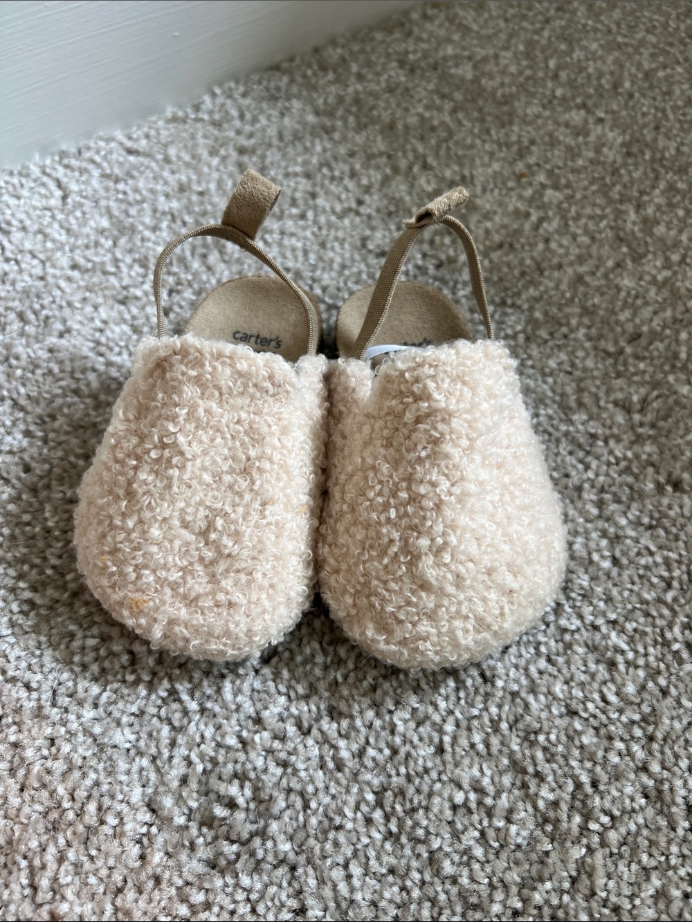 Carter's Beige Sherpa Baby Slip-On Shoes
